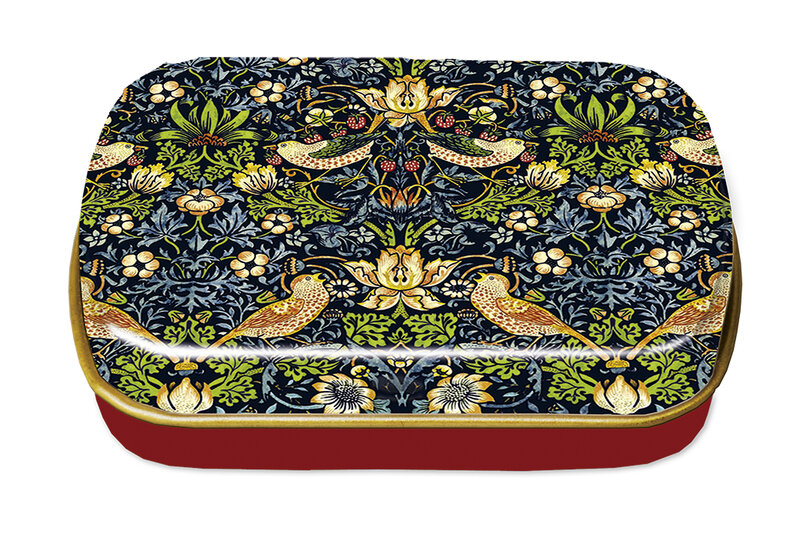 Artbox (liten metallask med lock), William Morris, Strawberry Thief