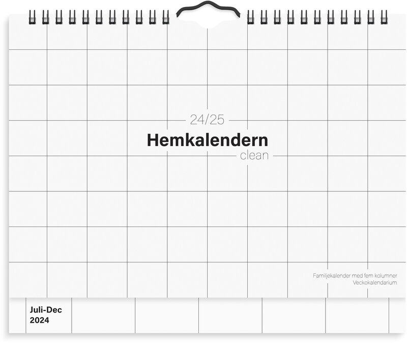 Väggkalender 24/25 Hemkalendern Clean