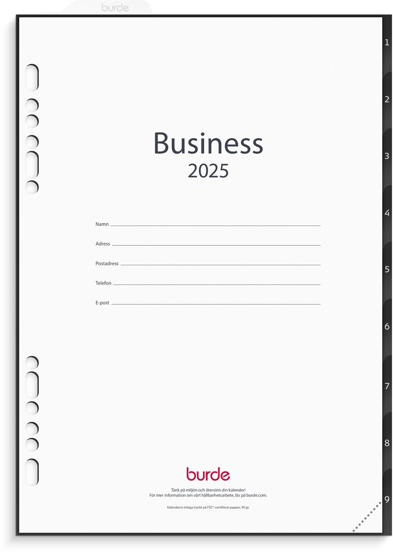 Kalender 2025 Business grundsats